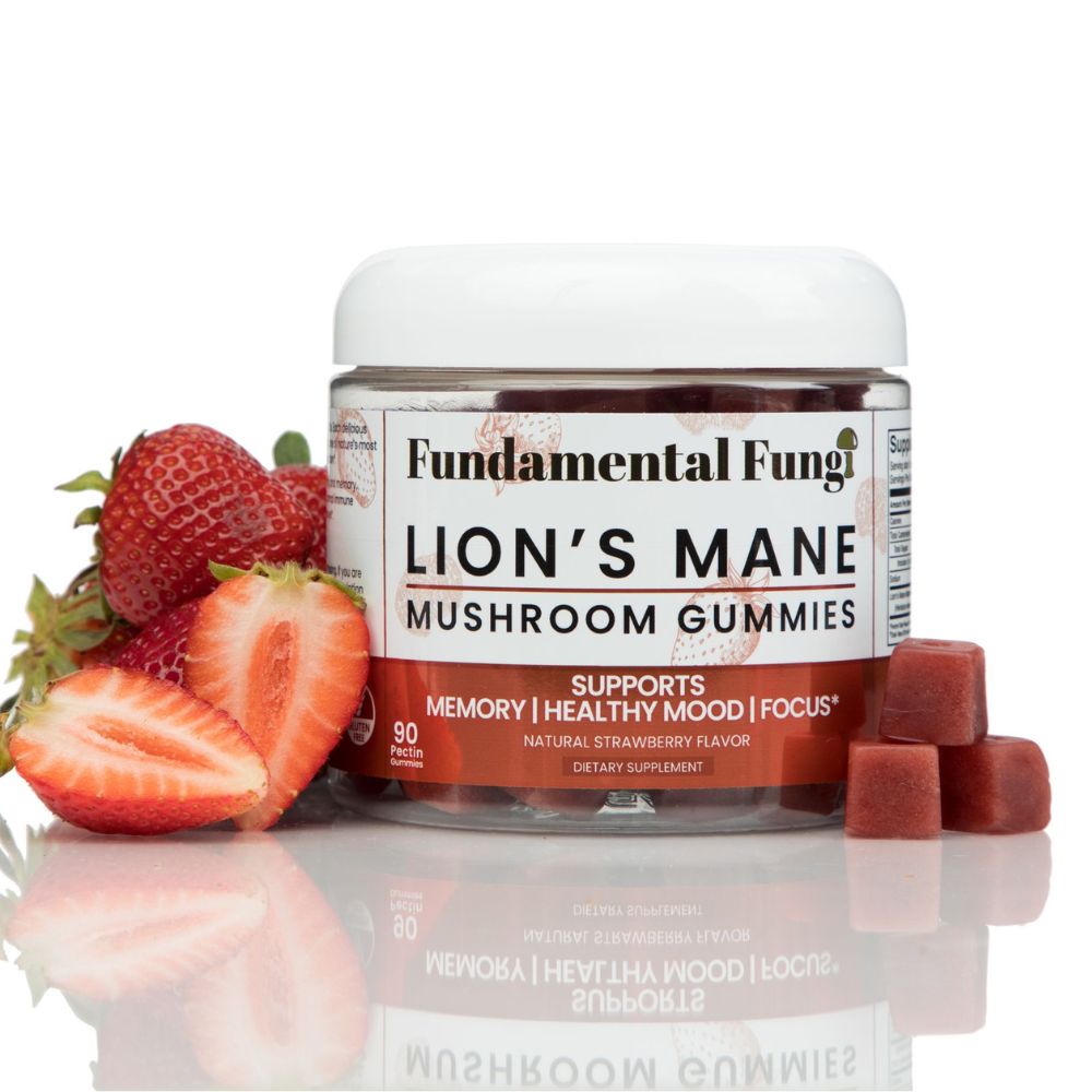 Fundamental Fungi organic lion's mane mushroom gummies, 1000mg, 90 count bottle